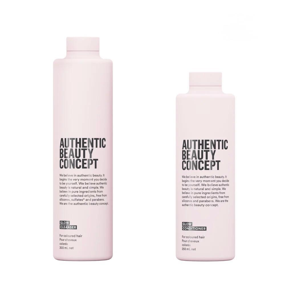Glow Cleanser and Conditioner Duo Pack, Authentic Beauty Concept haircare for coloured hair